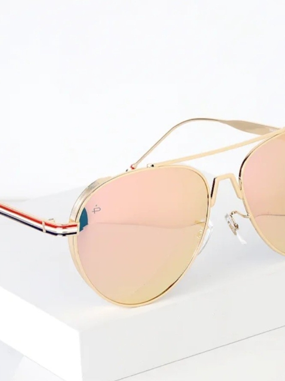 Gold Metal Aviator Sunglasses with Grey Lenses